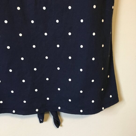 Old Navy Cute Polka Dot Tie Hem Button Collar Cotton Tank Top - Picture 8 of 15